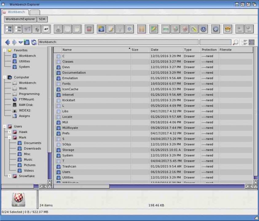 Workbench Explorer AmigaOS 4