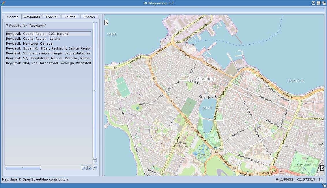 OpenStreetMap viewer app MUIMapparium 0.7 for AmigaOS