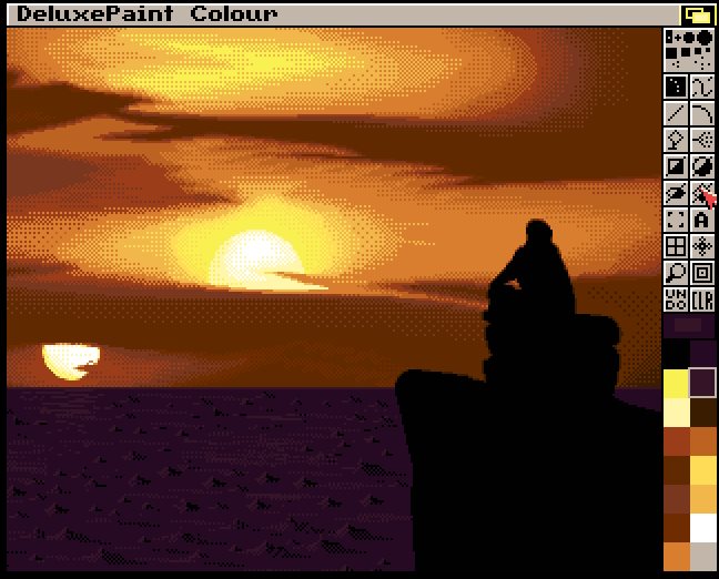 Beautiful Sunset in Deluxe Paint